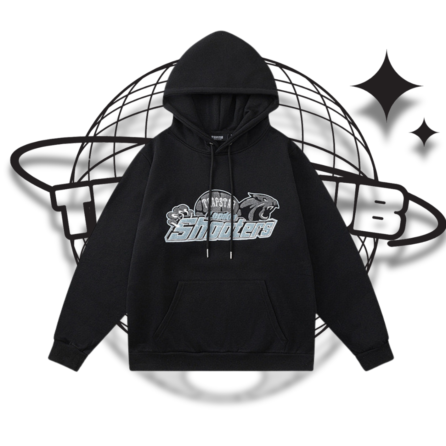 Trapclub x Shooters Baby Blue-Black Hoodie